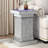11.8'' Silver Mirrored End Table With LED Lights & Crushed Diamond, No Assembly