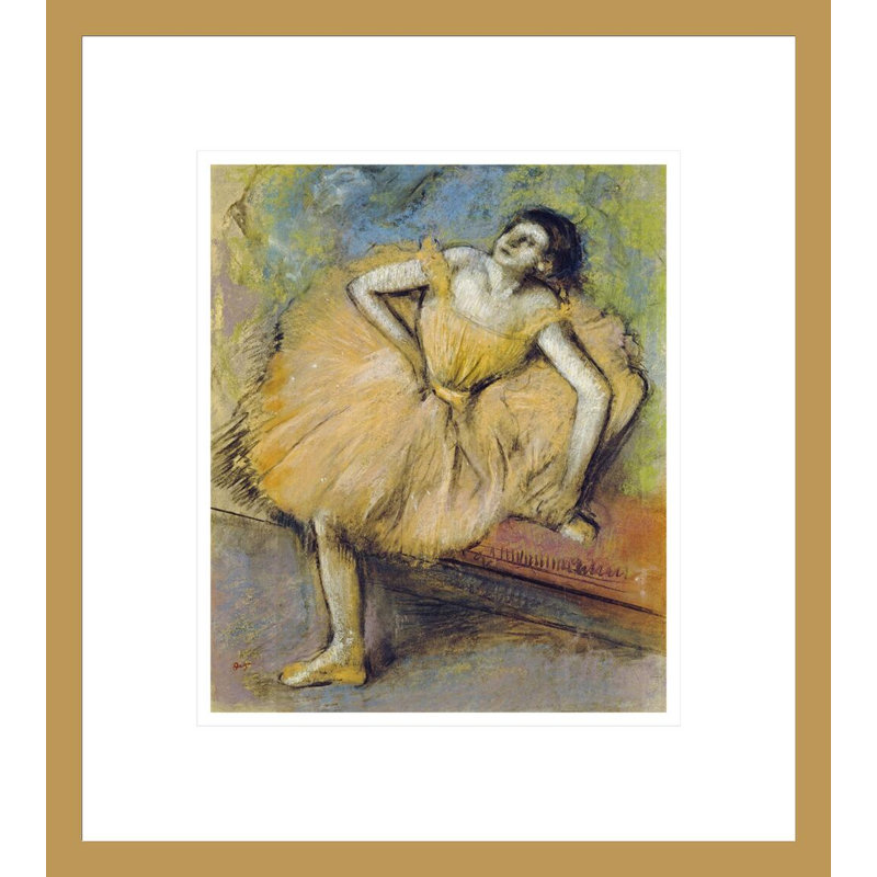 «Danseuse Assise» par Edgar Degas, impression giclée sur cadre, H 15,37 po x l 13,75 po