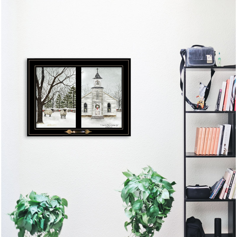 «I Heard the Bells on Christmas Day», art mural encadré pour le salon, décoration murale par Billy Jacobs, Cadre noir