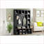 Organisateur de vestibule 4 en 1 Hall Tree Farmhouse avec 6 crochets, 13 cubes, noir / noyer | Noir + noyer foncé | Portemanteaux