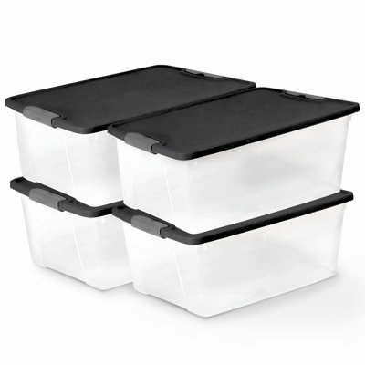 Homz Secure Latch Large Clear Stackable Storage Container w/ Lid