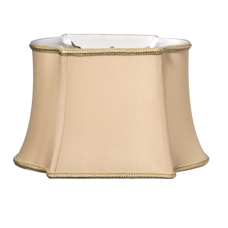 Premium Oblong Shantung Lampshade, Vintage Gold, 11" H x 13" W x 11" D
