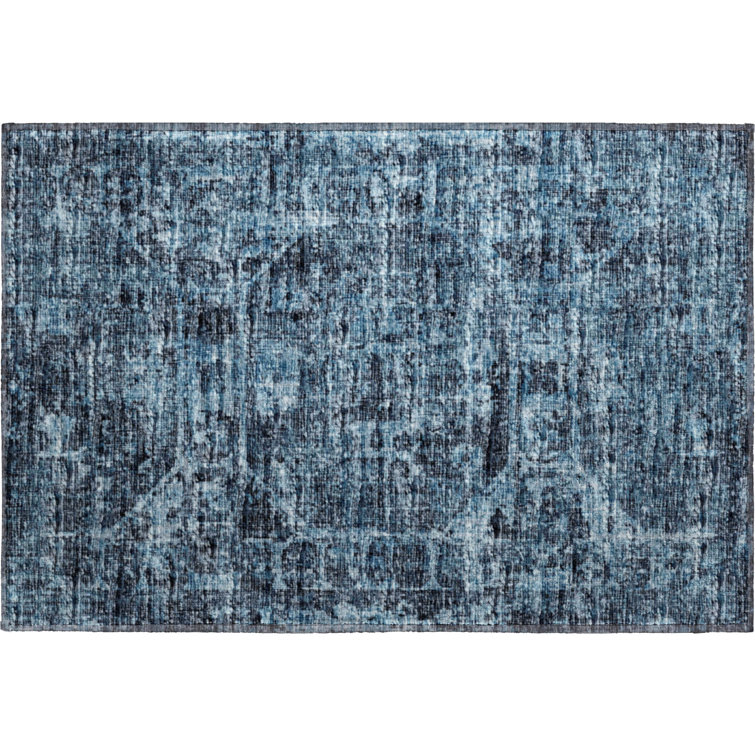 Premium Machine Washable Kelsa AMF41 Navy Rug