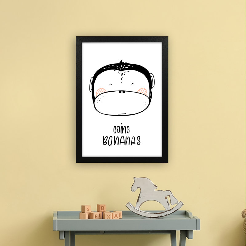 Monkey by Miniofmine - Print, Brown Framed, 46cm H x 34cm W x 3cm D