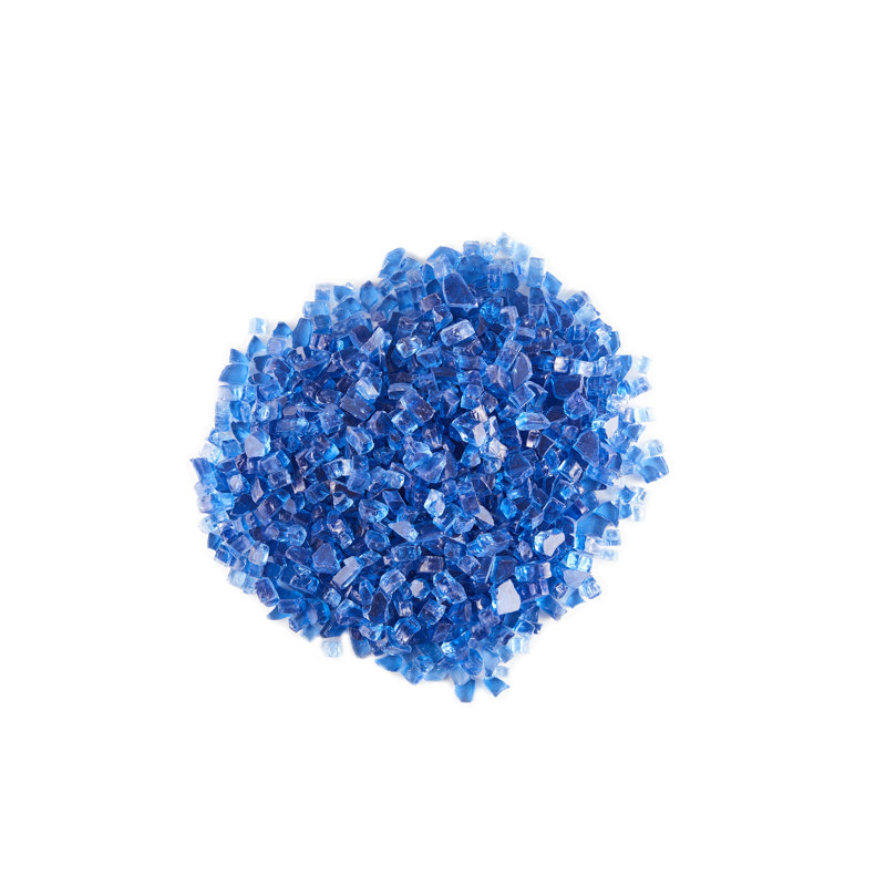 Verre de foyer d'extérieur 10 lb Aledra Cyrus, Bleu pacifique