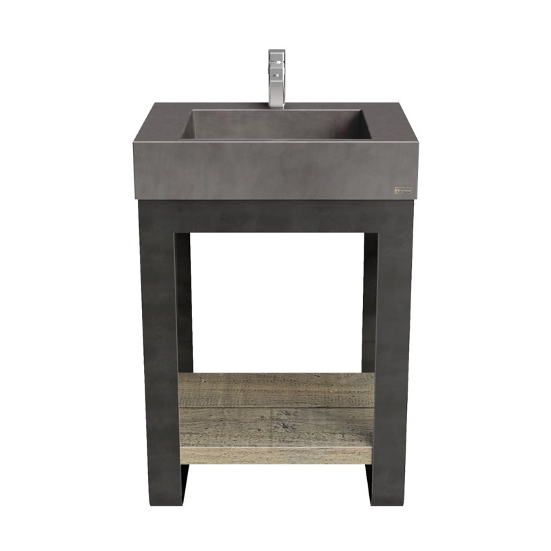 Base de meuble-lavabo en acier Outland, Ombre, Noir mat, 8 po