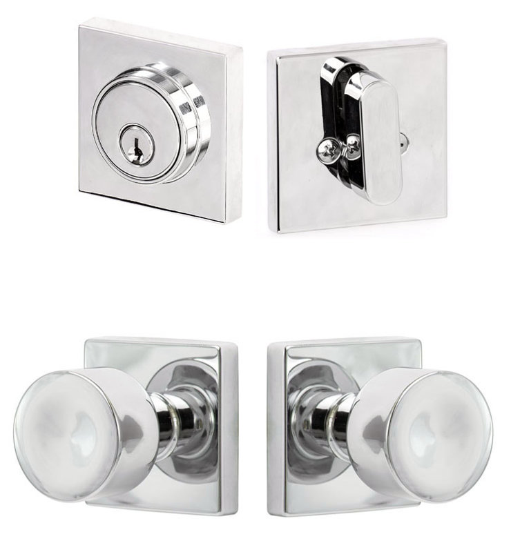 Ensemble de boutons de passage Bergen, Chrome poli