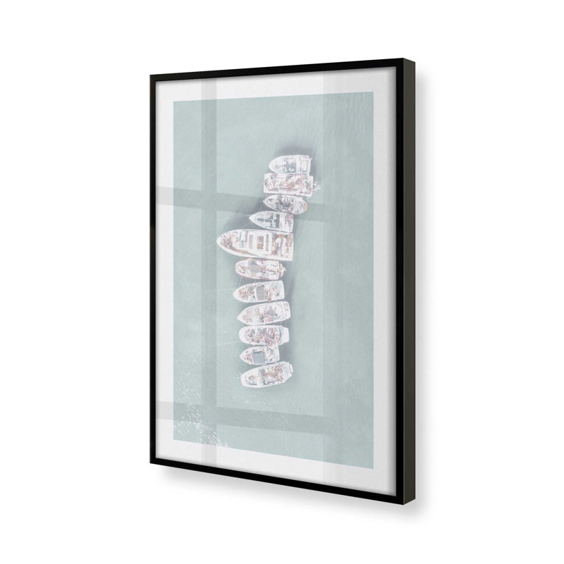 «Floating Tranquility Rolled Print», sans cadre, Cadre noir satiné, H 15 po x l 12 po x P 1,25 po