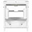 Meuble-lavabo en céramique avec rangement en bois massif 30 po - blanc-118731971