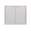 Armoire murale moderne 27,56 po à deux portes avec porte à trois niveaux pour le hall d'entrée, salle de bain, armoire murale avec motif tissé caractéristique, blanc 