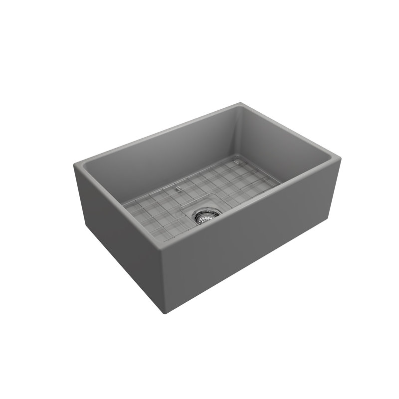 27'' L Kitchen Sink, Matte Gray