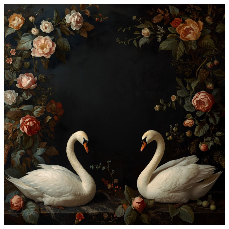 Édredon White Swans With Roses, Très grand lit