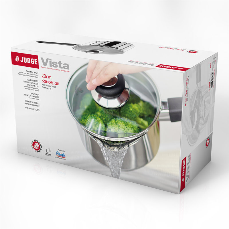 Vista Stainless Steel Saucepan with Lid, 3.1 L