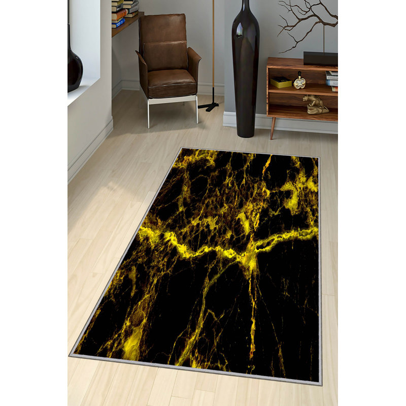 Soft Hall Carpet 2.6 x 4.9 Feet | 100% Polyester, 0.04 in Pile Height | Antibacterial, Non-Slip Underside | Woven with 3D Digital Printing | Machine Washable | Durable & Stylish for Entryways & Living Rooms