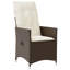  Ensemble bistro 3 pièces avec coussins en rotin de polyester brun-106889345-106889347-106889351
