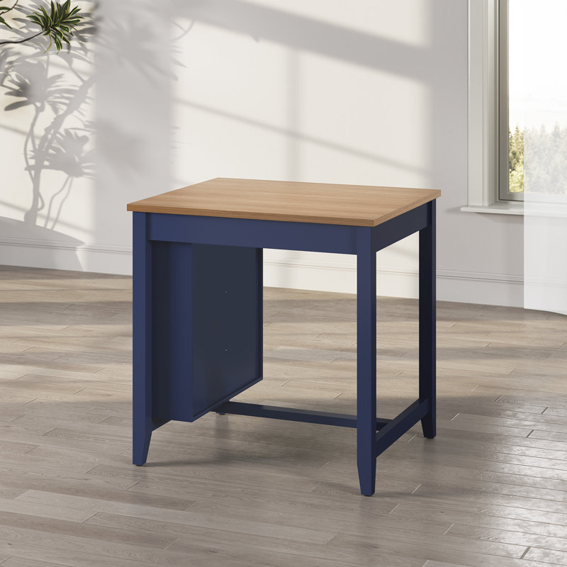 Table de salle à manger compacte pour 2 personnes, 3 tablettes ouvertes, Bleu