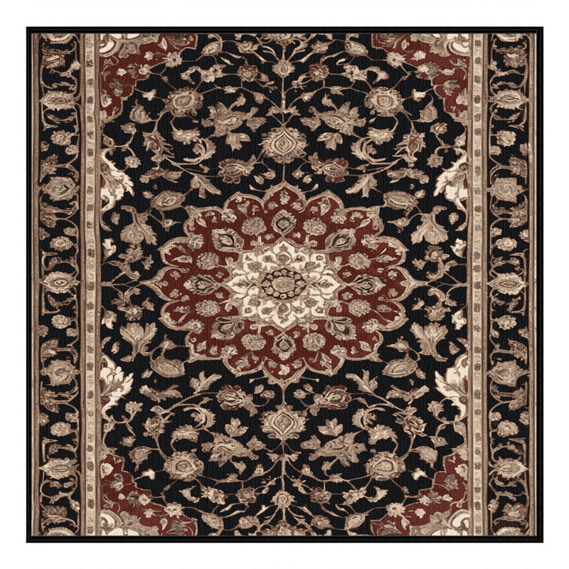 Tapis brun lavable à la machine, Carré 3 pi