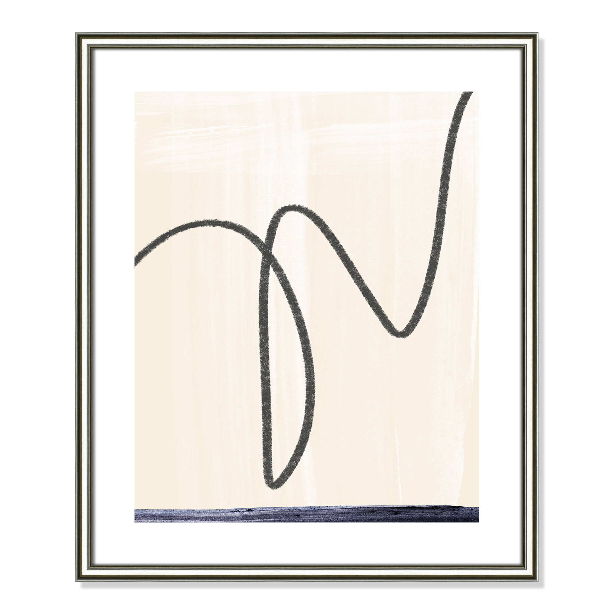 'Departured I' - Picture Frame Painting Print on Paper, Silver Framed Paper, 26.75" H x 22.75" W x 0.88" D