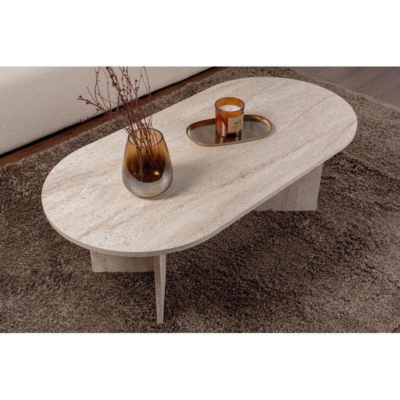 Chrisina Modern Coffee Table, 46.9 x 15.7 x 23.6 inches | 100% Melamine Coated Particle Board, Thickness: 0.7 inches | Stylish Marble Design, Perfect for Living Room & Contemporary Spaces, Durable & Elegant Finish