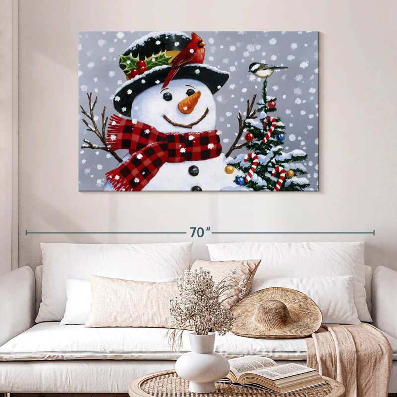 Bonhomme de neige joyeux, H 32 po x l 48 po