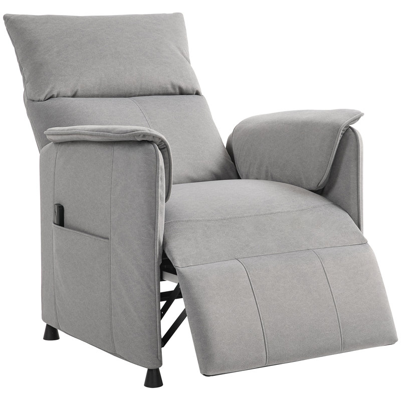 80cm Wide Velvet Standard Recliner, Grey