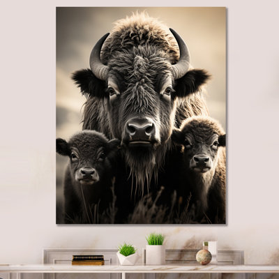 Bison Bison Family Bond - Bison Framed Prints