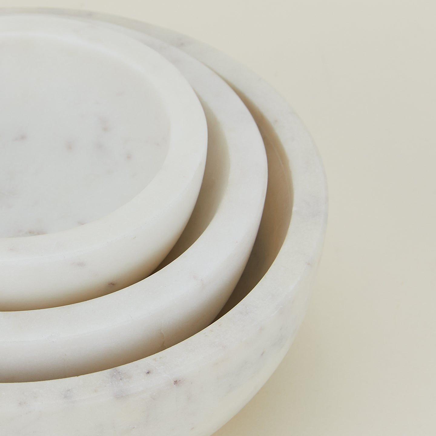 Simple Marble Decorative Bowl 1, White, 3" H x 8" W x 8" D