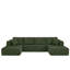 Spacious Green Sectionals Sofa, Foam Upholstered Modern Minimalist Design For Home