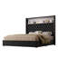 Cadre de lit doux en velours pour grand lit avec port USB et veilleuse, tête de lit de 52 po de hauteur avec décoration rivetée, lit plateforme à oreilles avec tablette de tête de lit, noir-1963891334-1963891332