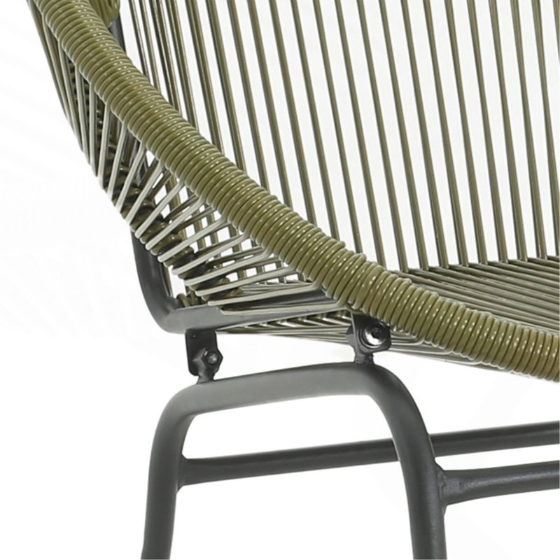 Oudoor Wicker Chair, Green, Set of 2