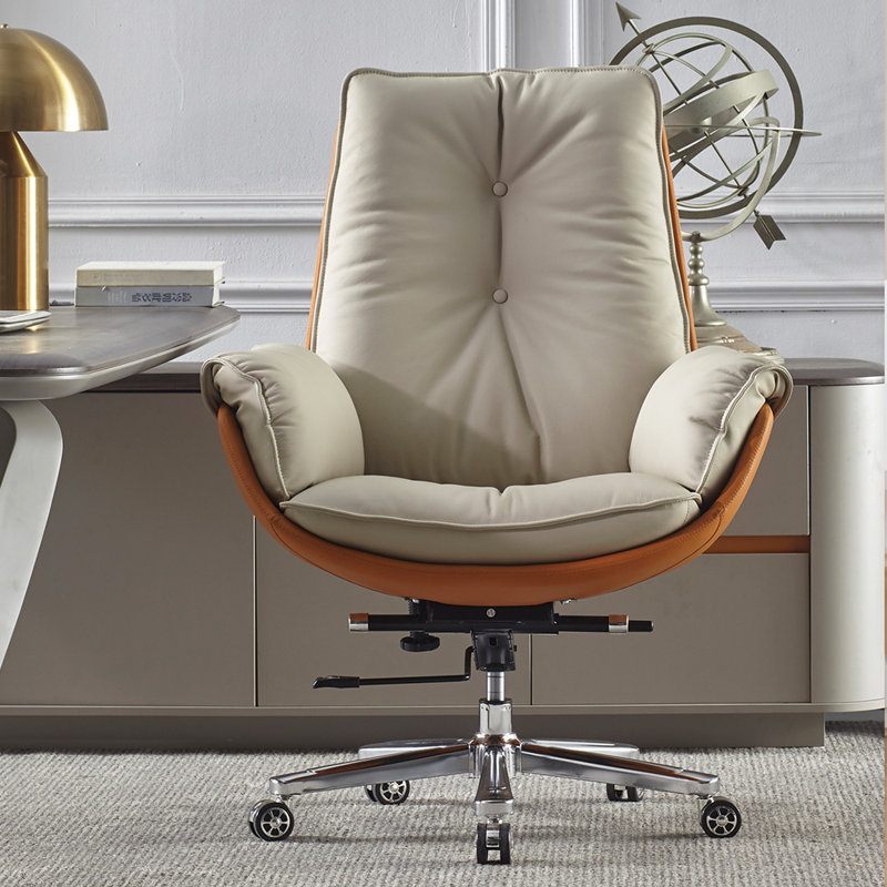 Rotating Office Chair With Adjustable Height Task Chair, Orange