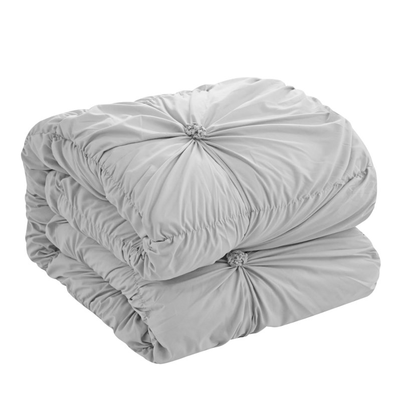 Ensemble d'édredon en duvet gris 180 fils