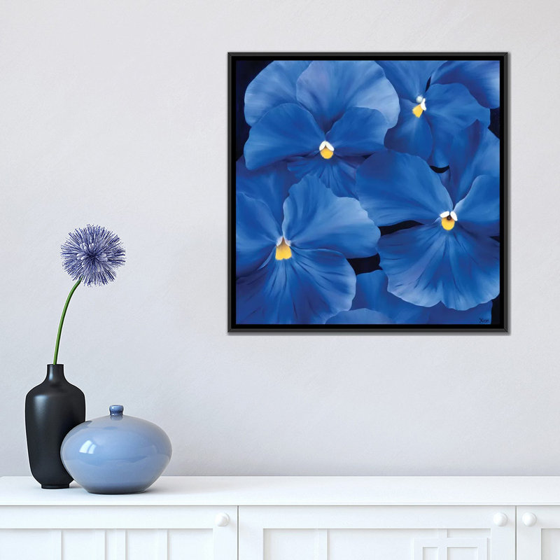 «Colorful Floral III», impression sur toile, H 18 po x l 18 po x P 1,5 po, Toile avec cadre noir, Pas de tapis