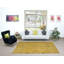 Tapis turc contemporain fait à la main 6 x 9 pi avec fleurs brunes et fond jaune