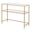 Console de canapé de 39,4 po, table de vestibule moderne, table en verre trempé, structure en métal, 2 tablettes, pour le salon, couloir