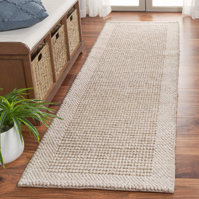 Bibbee Hand Woven Wool/Pet Wool/Cotton Solid Color Rug in Beige