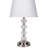 28.5" Tall Metal Table Lamp with Satin Nickel finish and Orb design, Linen Shade
