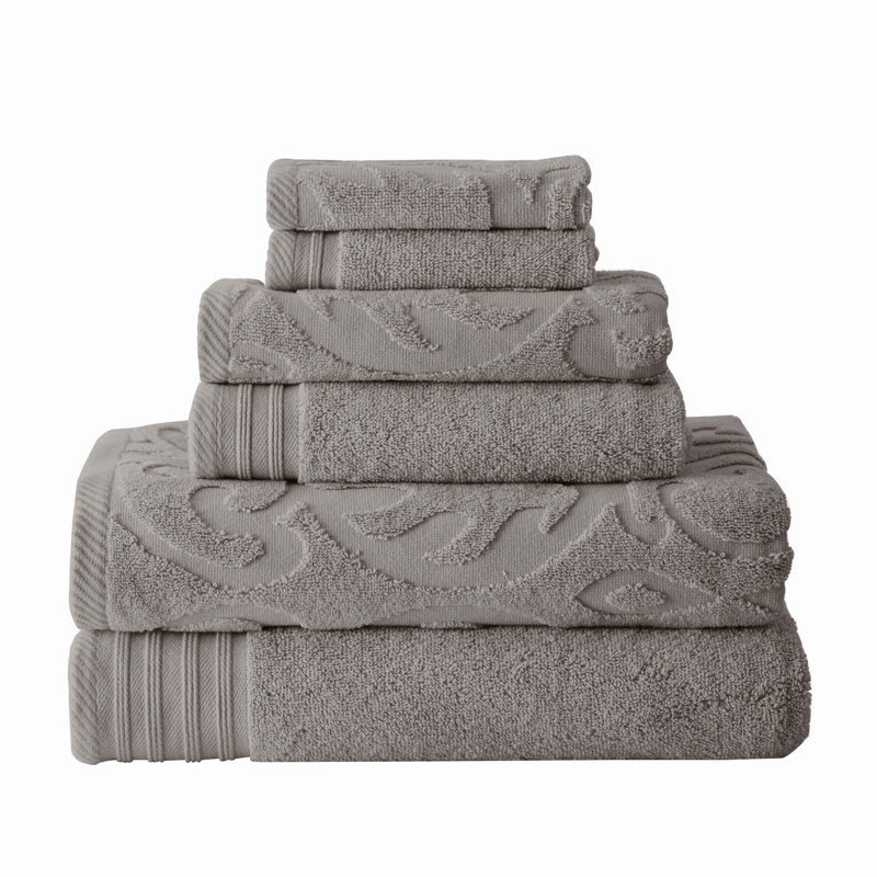 Ensemble de 6 serviettes en coton égyptien, gris