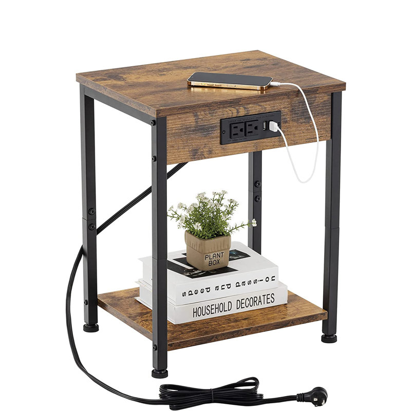 End Table and Built-In Outlets