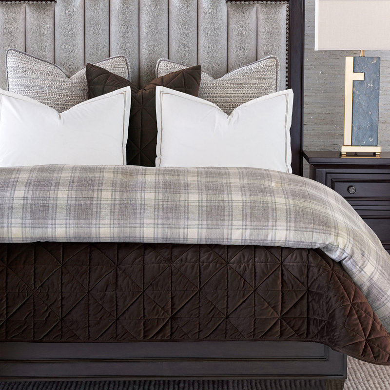 Nova Velvet Coverlet, Twin Coverlet, Cocoa