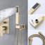Système de douche Gold Brush 12 pouces avec bec cascade et trousse à main polyvalente brossée et réglable