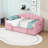 Twin Upholstered Daybed with Pop Up Trundle, USB Port and Side Pockets-473966414