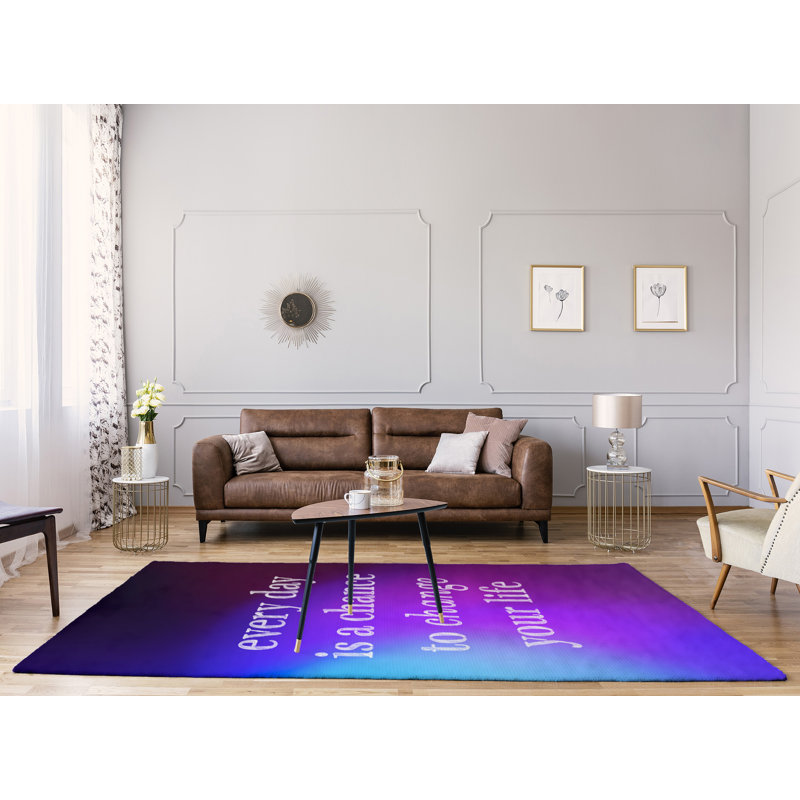 Arrière-plan multicolore changer votre citation en poly-chenille tapis, Rectangle 5 pi x 7 pi