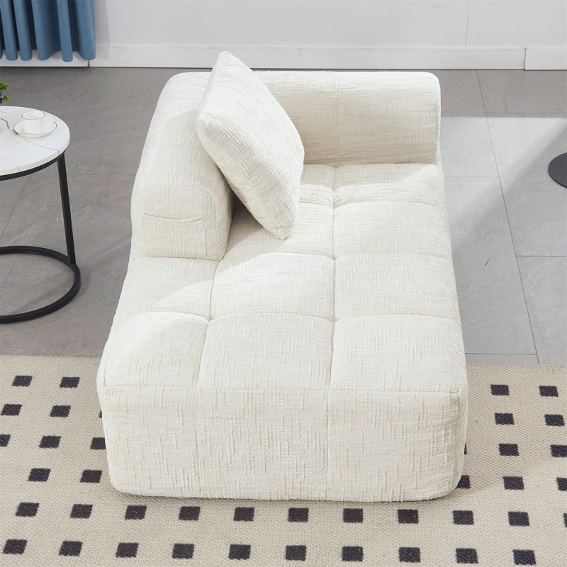 Canapé-lit en chenille Minimalist, Beige