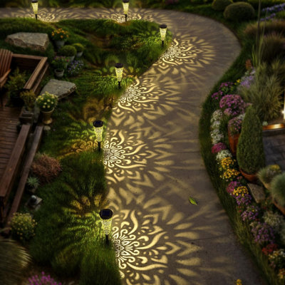 Solar Lights Outdoor Garden Decorative with Warm Light Waterproof Pathway Landscape Lights Set of 6