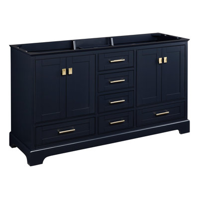 Quen 60" Freestanding Double Basin Vanity Cabinet - Cabinet Only - Less Vanity Top