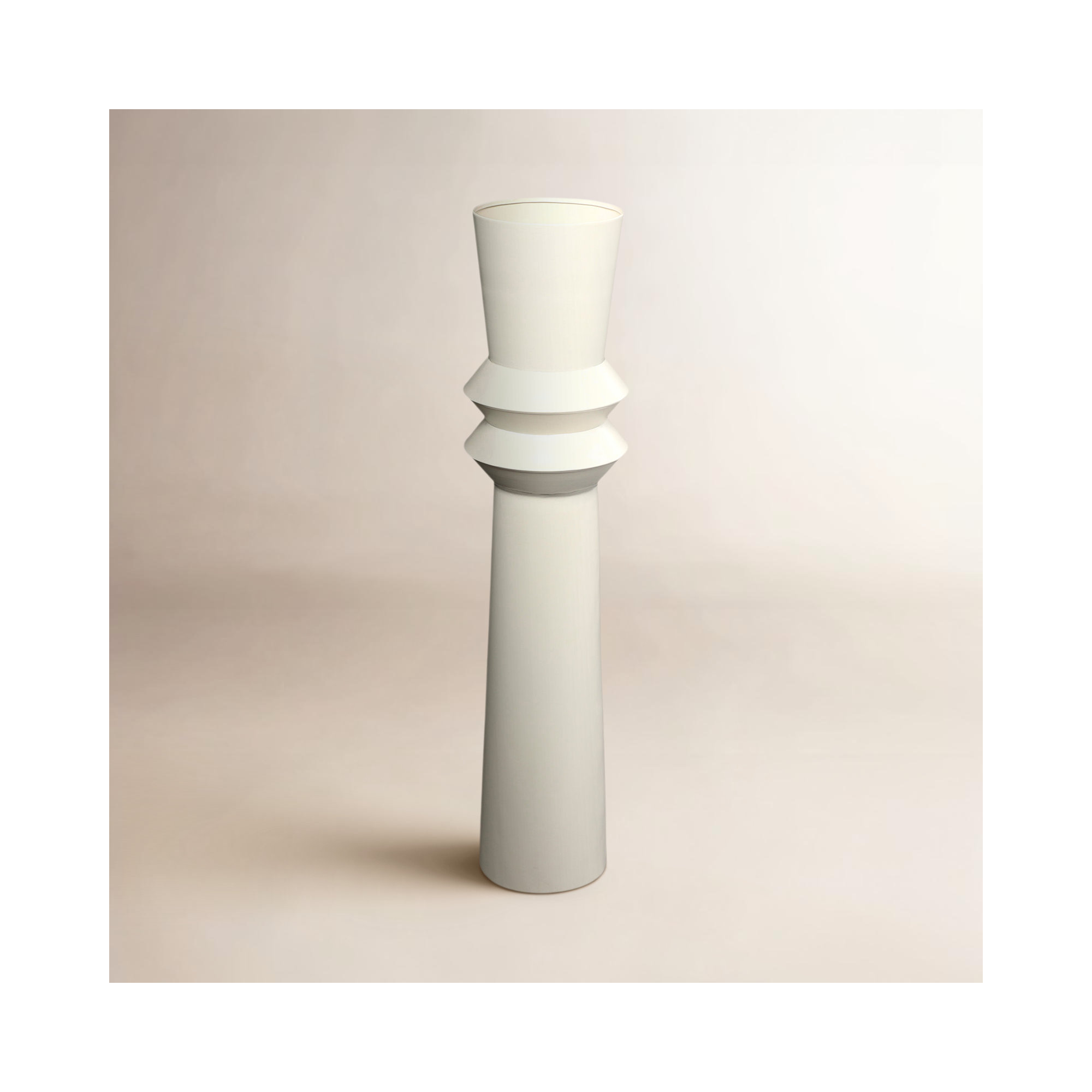 Mable Metal Floor Vase, Cream, 37.8" H x 8.5" W x 8.5" D