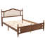 Grand lit en bois de pin élégant avec tête de lit tapissier-890574179