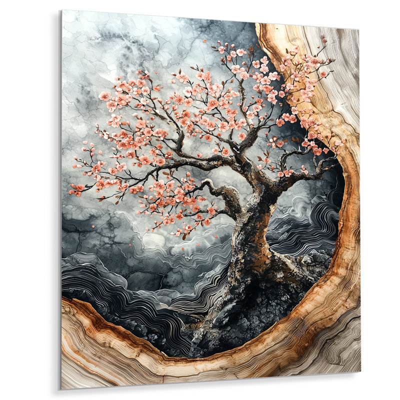 Joquita II - art mural en métal Cherry Blossom, H 20 po x l 12 po