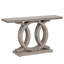 Console de 55 pouces de style campagnard avec base géométrique en bois, canapé d'entrée rustique pour salon, couloir, vestibule - table d'appoint décorative pour présentation et rangement